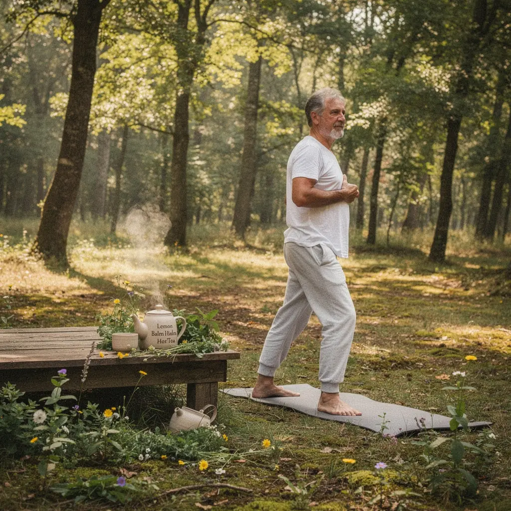 Prikaz bilja melise i limuna u luksuznoj staklenoj posudi.